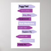 Poster Signes de douleur violet (Devant)