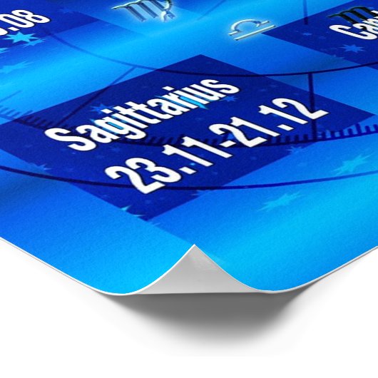 Poster Signes de l'affiche du Zodiac Chart (Coin)