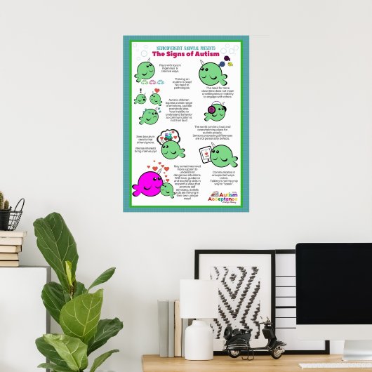 Poster Signes de l'autisme (Bureau à domicile)