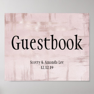 Poster Signes de Mariage personnalisables rose Gold & Pin