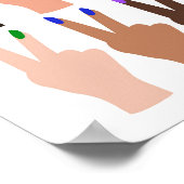 Poster Signes de paix de la diversité unis Couleurs arc-e (Coin)