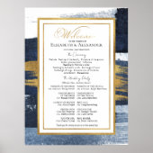 Poster Signes de programmes de cérémonie | Mariage bleu A (Devant)