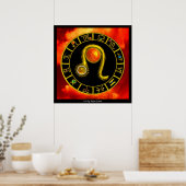 Poster Signes du zodiaque LEO Chart Astrologie (Cuisine)