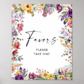 Poster Signez Faveur Fête des mariées Fleurs Jardin (Devant)