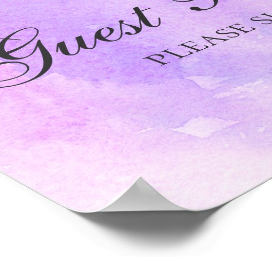 Poster Signez le livre d'or. Mariage violet. Llac aquarel (Coin)