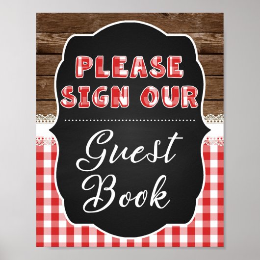 Poster Signez notre Guest Book Sign - Red Baby Q (Devant)