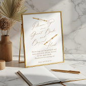 Poster Signez Notre Livre D'Invité & Stylo D'Aquarelle Tê