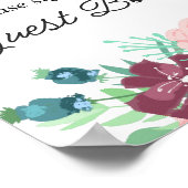 Poster Signez notre livre d'or. Fleurs de jardin boho vio (Coin)