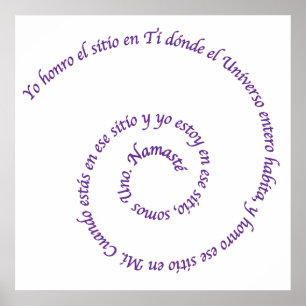 Poster Signification de Namaste' en Español