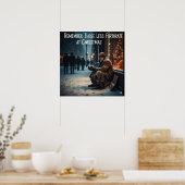 POSTER SIGNIFICATION DE NOËL IMAGE PENSEZ AUX PAUVRES (Cuisine)