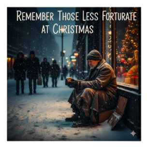 POSTER SIGNIFICATION DE NOËL IMAGE PENSEZ AUX PAUVRES