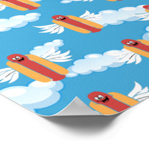 Poster Signification drôle de l'emoji Hot Dog Humour culi