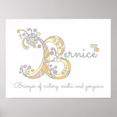Poster Signification du nom d'artiste initial de Bernice  (Devant)