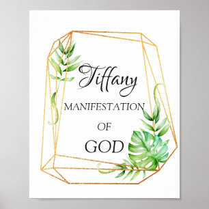 Poster Signification du nom Tiffany Fleurs Mariage Annive