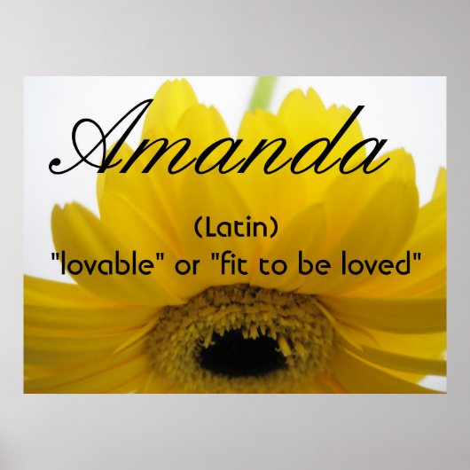 Poster Signification du prénom Amanda (Devant)