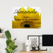 Poster Signification du prénom Amanda (Bureau à domicile)