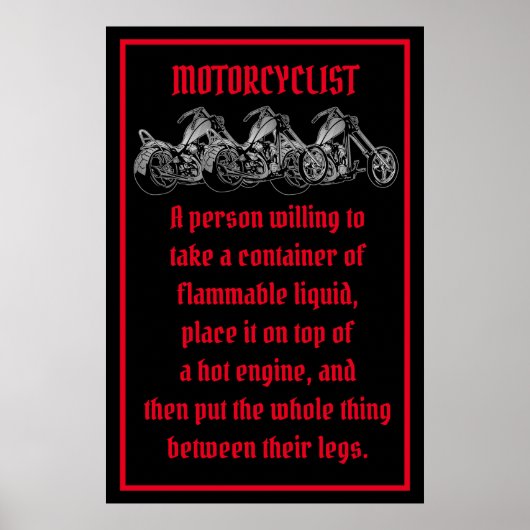 Poster Signification D'Un Motocycliste (Devant)