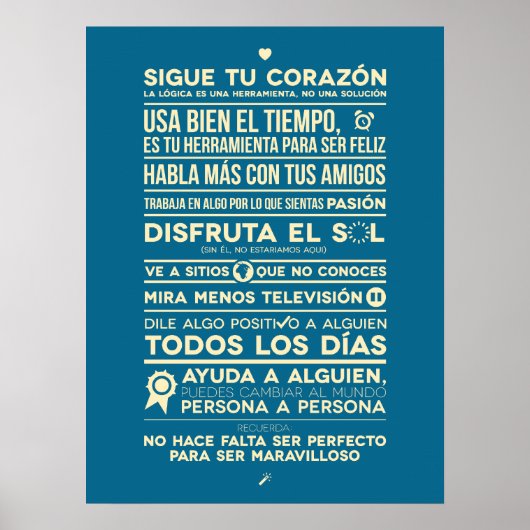 Poster Sigue tu corazón - Bleu (Devant)