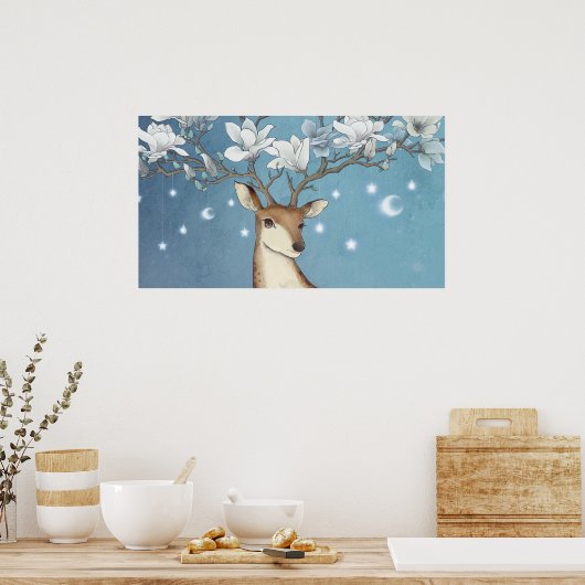 Poster Sika Deer Magnolia (Cuisine)