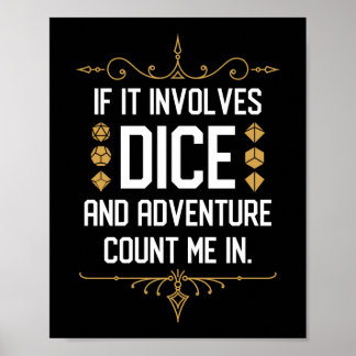 Poster S'Il Implique Dice Count Me Dans Drôle Tabletop RP
