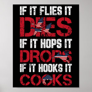 Poster S'Il Vole, Il Mort 4 juillet Drapeau Américain Cha