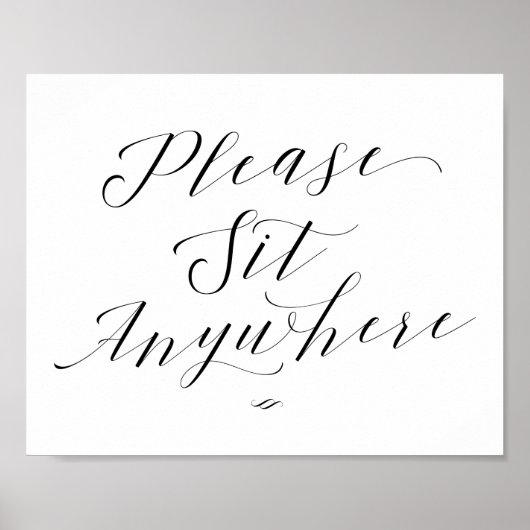 Poster S'Il Vous Plaît Asseoir N'Importe Où Script Récept (Devant)