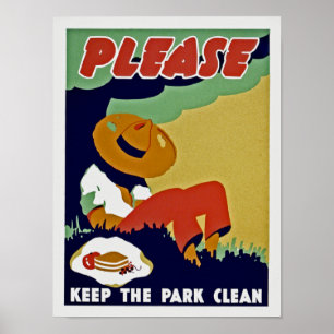 Poster S'Il Vous Plaît Garder Le Parc Propre