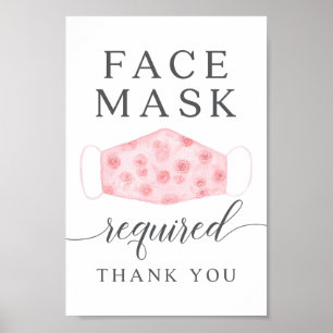 Poster S'Il Vous Plaît Porter Un Masque Signe Rose Masque