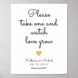 Poster S'il vous plaît prendre un et regarder Love Grow M