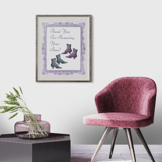 Poster S'il vous plaît, retirez votre signe de chaussures