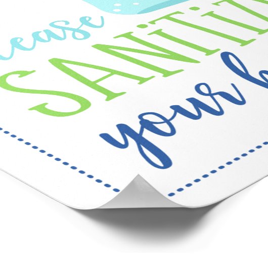 Poster S'il vous plaît Sanitiez vos mains (Coin)