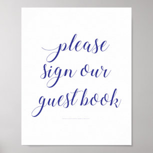 Poster S'il vous plaît signer notre livre d'invités Maria