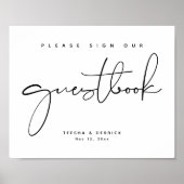 Poster S'il vous plaît signer notre livre d'or, mariage f (Devant)