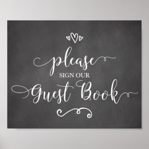 Poster S'il vous plaît signer notre Mariage de livre d'in