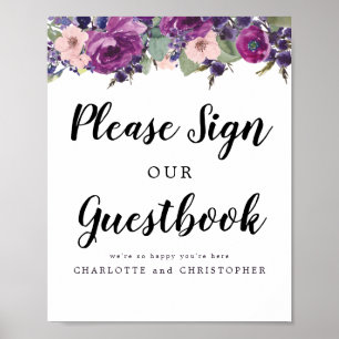 Poster S'il vous plaît signer notre Mariage Guestbook 8x1
