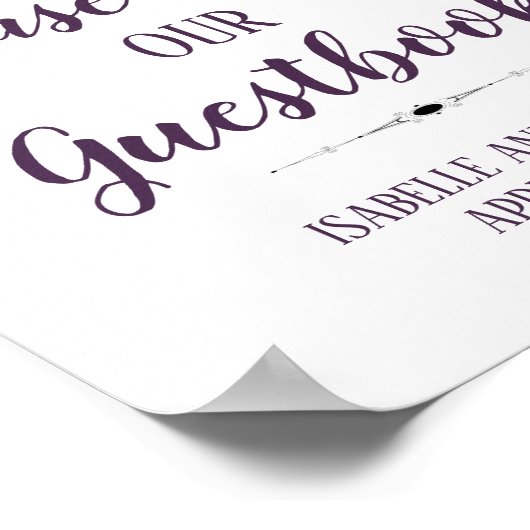 Poster S'il vous plaît signer notre Mariage Guestbook 8x1 (Coin)