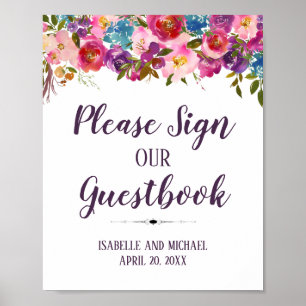 Poster S'il vous plaît signer notre Mariage Guestbook 8x1