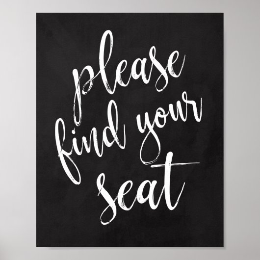 Poster S'Il Vous Plaît Trouver Votre Siège 8x10 Mariage C (Devant)