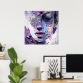 Poster "Silence cristalline" - Portrait pourpre (Bureau à domicile)