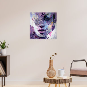 Poster "Silence cristalline" - Portrait pourpre
