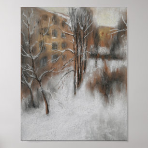 Poster Silence d'hiver près de la fenêtre