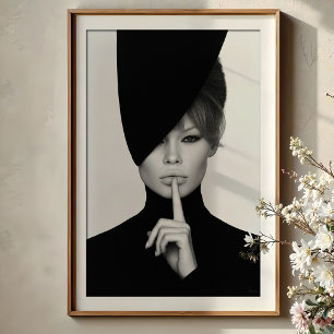 Poster Silence élégant : Dramatique Bardot Portrait de mo