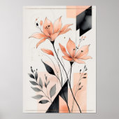 Poster Silence Floral Géométrique (Devant)