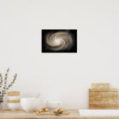 Poster Silence infini. Galaxie dorée debout dans l'espace (Cuisine)