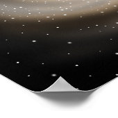 Poster Silence infini. Galaxie dorée debout dans l'espace (Coin)
