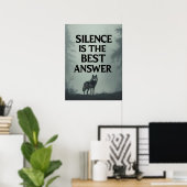 Poster Silence Is The Best Answer – Wolf Head Motivationa (Bureau à domicile)