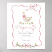 Poster Silencieux Goose arc rose vintage Diaper Raffle (Devant)