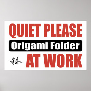 Poster Silencieux S'Il Vous Plaît Dossier Origami Au Trav