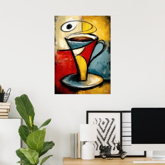 Poster Silent Brew — Contemporary Abstract Expressionism (Bureau à domicile)