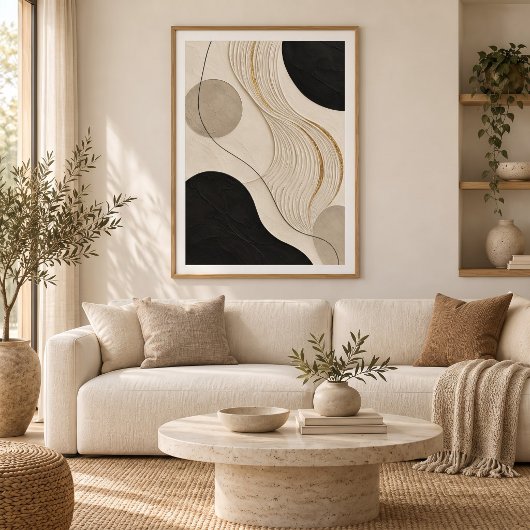 Poster Silent Current | Minimal Abstract Plaster Art Prin